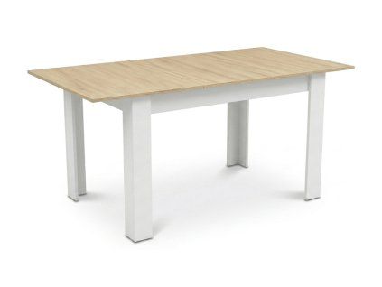 Rozkládací jídelní stůl MADO 120/160x80 cm bílá/dub sonoma pro moderní jídelnu