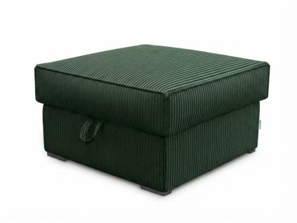 Tmavě zelený taburet SMART COSARO XL s úložným prostorem 71x71 cm v industriálním interiéru