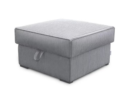 Světle šedý taburet SMART COSARO XL s úložným prostorem 71x71 cm