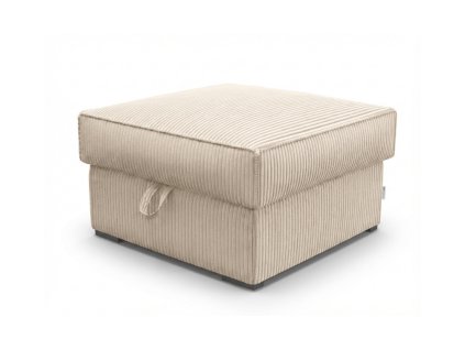 Krémový taburet SMART COSARO XL s úložným prostorem 71x71 cm