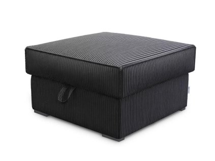 Černý taburet SMART COSARO XL s úložným prostorem 71x71 cm