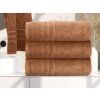 Kvalitní osuška Comfort Maxi 100x200 cm hnědá s dekorativní bordurou, 100% bavlna