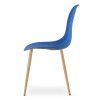 Elegantní jídelní židle OSAKA modrá s dřevěnými nohami a čistým designem