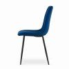 Designová židle LAVA – modrý samet a černé nohy pro elegantní vzhled