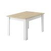 Bílý jídelní stůl s deskou v dekoru dub sonoma MADO 120x80