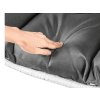 Designové bílé závěsné křeslo KOKON se stojanem s komfortním šedým polštářem