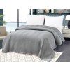 Luxusní šedý sametový přehoz ARROW VELVET se vzorem pro moderní ložnici