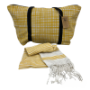 Stylový set plážové tašky + osušky HAMAM 75x150 cm, okrově žlutý, 100% organická bavlna