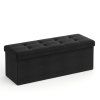 Černý taburet s úložným prostorem OTTOMAN 76x38 cm – stylový a praktický doplněk do moderního interiéru.