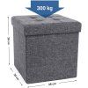 Elegantní taburet s úložným prostorem LAFINA 38x38 cm šedý