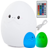 LED dětská noční lampička EGG 12,5 cm bílá – bezpečné světlo pro děti