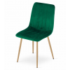 Designová zelená židle LAVA s měkkým sametovým čalouněním