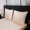Elegantní povlečení JASMINE šampaň - proužek 2 cm z mikrovlákna