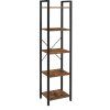 Regál TAYLOR s 5 policemi – Úzký regál s kovovou konstrukcí, výška 154 cm, ideální pro knihy a dekorace.