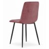 Moderní růžová židle KARA s elegantními černými nohami