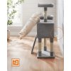 Kočičí škrabadlo TIGER 115 cm, světle šedé, ideální na drápání a relaxaci.