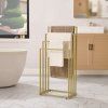 LINESTRO – stojan na ručníky – zlatý kov, moderní a luxusní design, ideální řešení pro organizaci ručníků.