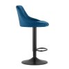 66860 3 modra barova zidle velvet kast s cernou nohou