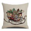 Vánoční povlak na polštář SLEIGH 45x45 cm, béžový – elegantní dekorace