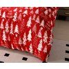 Hřejivé povlečení mikroplyš CHRISTMAS TREES červené pro zimní sezónu