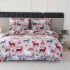 Stylové povlečení mikroplyš MERRY CHRISTMAS DEER šedé do vánoční ložnice