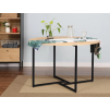 Moderní kulatý jídelní stůl ALTO 120x120 v dekoru dub a kovovou konstrukcí
