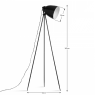 Černá kovová stojací lampa CINDA TYP 5