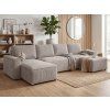 76946 bezova sedaci souprava do u smart cosaro 295x140 cm s zebrovanym povrchem a modernim designem