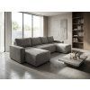 76991 1 svetle seda sedaci souprava do u smart cosaro 295x140 cm s modernim zebrovanym calounenim a pohodlim