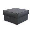 Tmavě šedý taburet COSARO s úložným prostorem 65x65 cm – elegantní a praktický
