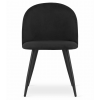 Designová židle BELLO – černý samet a černé nohy pro nadčasový styl