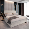 Čalouněná postel boxspring ISPIRA 140x200 cm – elegantní krémová