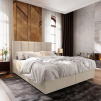 Luxusní čalouněná postel boxspring MERALIS 140x200 cm béžová