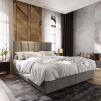Luxusní čalouněná postel boxspring MERALIS 180x200 cm šedá