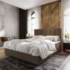 Komfortní boxspring postel MERALIS 180x200 cm v hnědé barvě