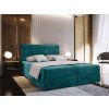 Luxusní boxspring postel GLORIEN VELVET 140x200 cm v tyrkysové barvě