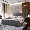 Luxusní boxspring postel GLORIEN VELVET 160x200 cm – šedé sametové provedení