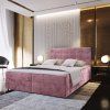 Designová boxspring postel GLORIEN VELVET 180x200 cm – romantická růžová elegance