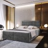 Luxusní boxspring postel GLORIEN VELVET 180x200 cm – šedé sametové provedení