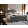 Stylová čalouněná postel boxspring GLORIEN VELVET 180x200 cm šedá