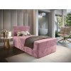 Luxusní čalouněná postel boxspring GLORIEN VELVET 90x200 cm růžová