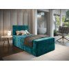 Luxusní boxspring postel GLORIEN VELVET 90x200 cm v tyrkysové barvě
