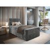 Stylová čalouněná postel boxspring GLORIEN VELVET 100x200 cm šedá
