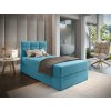 Luxusní čalouněná postel boxspring GLORIEN VELVET 100x200 cm v modré barvě