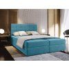 Luxusní čalouněná postel boxspring GLORIEN VELVET 140x200 cm v modré barvě
