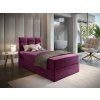 Luxusní čalouněná postel boxspring GLORIEN 90x200 cm v purpurové barvě