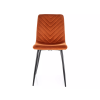 Designová jídelní židle DAREN VELVET oranžová s černými kovovými nohami