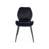 Designová sametová jídelní židle JAKE VELVET černá s černými nohami