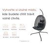 Závěsné křeslo MOLINE s černým stojanem, šedé pro pohodlný odpočinek