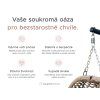 Elegantní závěsné křeslo MOLINE s černým stojanem, šedé z umělého ratanu